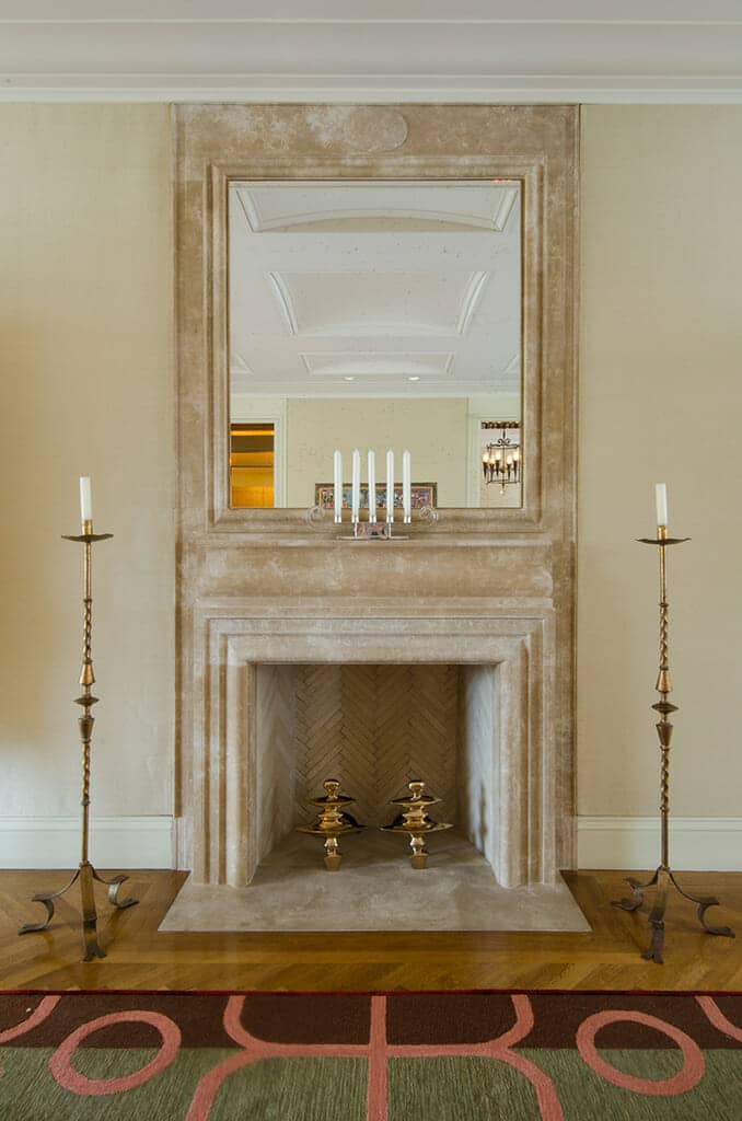 Fireplace and Custom Rug in Elegantly Renovated East Side Apartment | Rodman Paul Architects